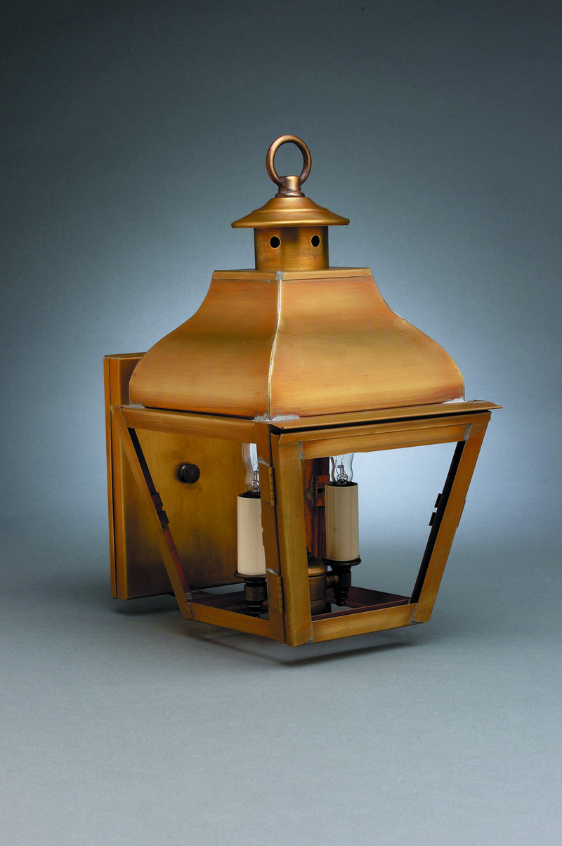 Northeast Lantern 7611-AB-LT2-CLR Two Light Wall Mount, Antique Brass