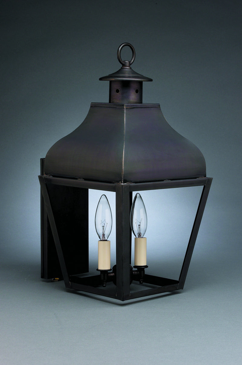 Northeast Lantern 7631-DB-LT2-CLR Two Light Wall Mount, Dark Brass