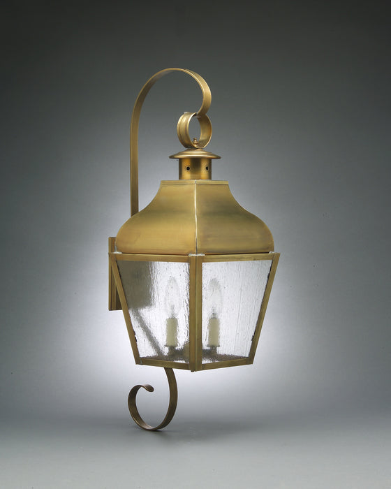 Northeast Lantern 7638-AB-LT2-SMG Two Light Wall Mount, Antique Brass
