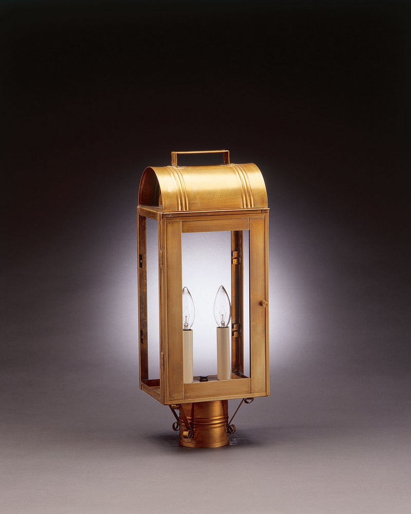 Northeast Lantern 8033-AB-LT2-CLR Two Light Post Mount, Antique Brass