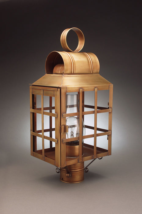 Northeast Lantern 8133-AB-CIM-CLR One Light Post Mount, Antique Brass