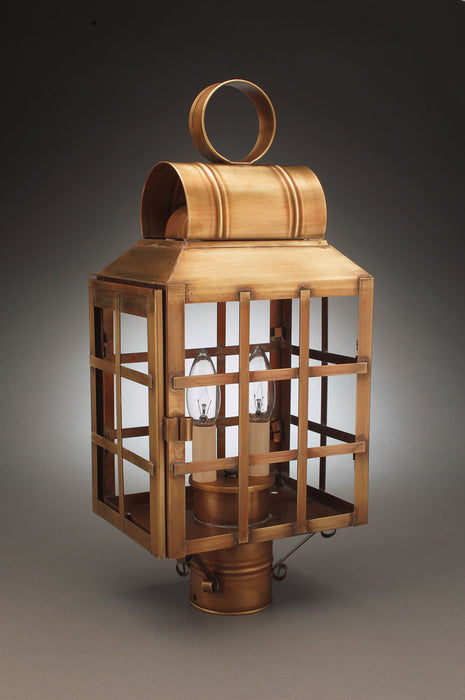 Northeast Lantern 8133-AB-LT2-CLR Two Light Post Mount, Antique Brass