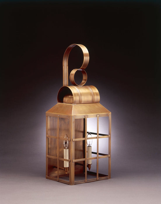 Northeast Lantern 8141-AB-LT2-CLR Two Light Wall Mount, Antique Brass