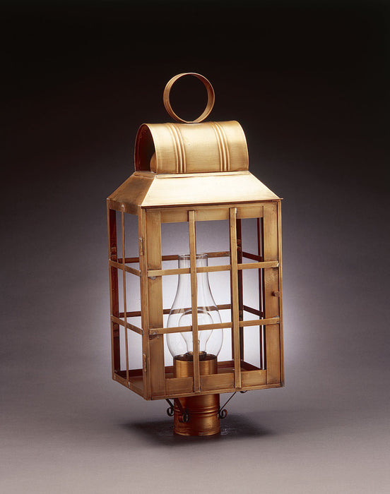 Northeast Lantern 8143-AB-CIM-CLR One Light Post Mount, Antique Brass