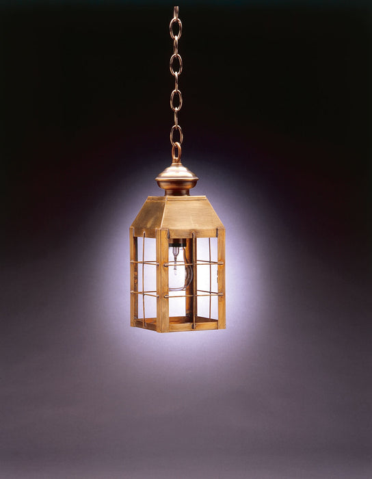 Northeast Lantern 8312-AB-MED-CLR One Light Hanging Lantern, Antique Brass