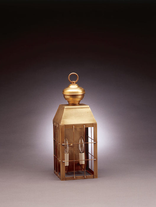 Northeast Lantern 8331-AB-LT2-CLR Two Light Wall Mount, Antique Brass