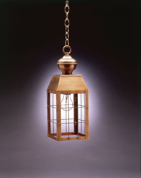 Northeast Lantern 8332-AB-MED-CLR One Light Hanging Lantern, Antique Brass