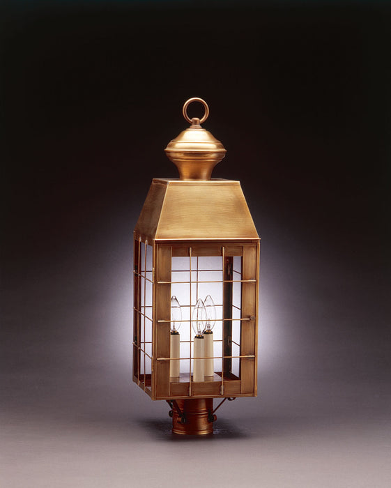 Northeast Lantern 8353-AB-LT3-CLR Three Light Post Mount, Antique Brass