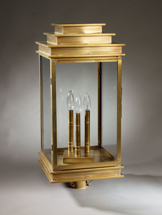 Northeast Lantern 8953-AB-LT3-CLR Three Light Post Mount, Antique Brass