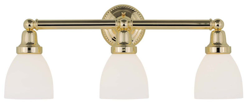 Livex Lighting 1023-02 Three Light Bath Vanity, Polished Brass