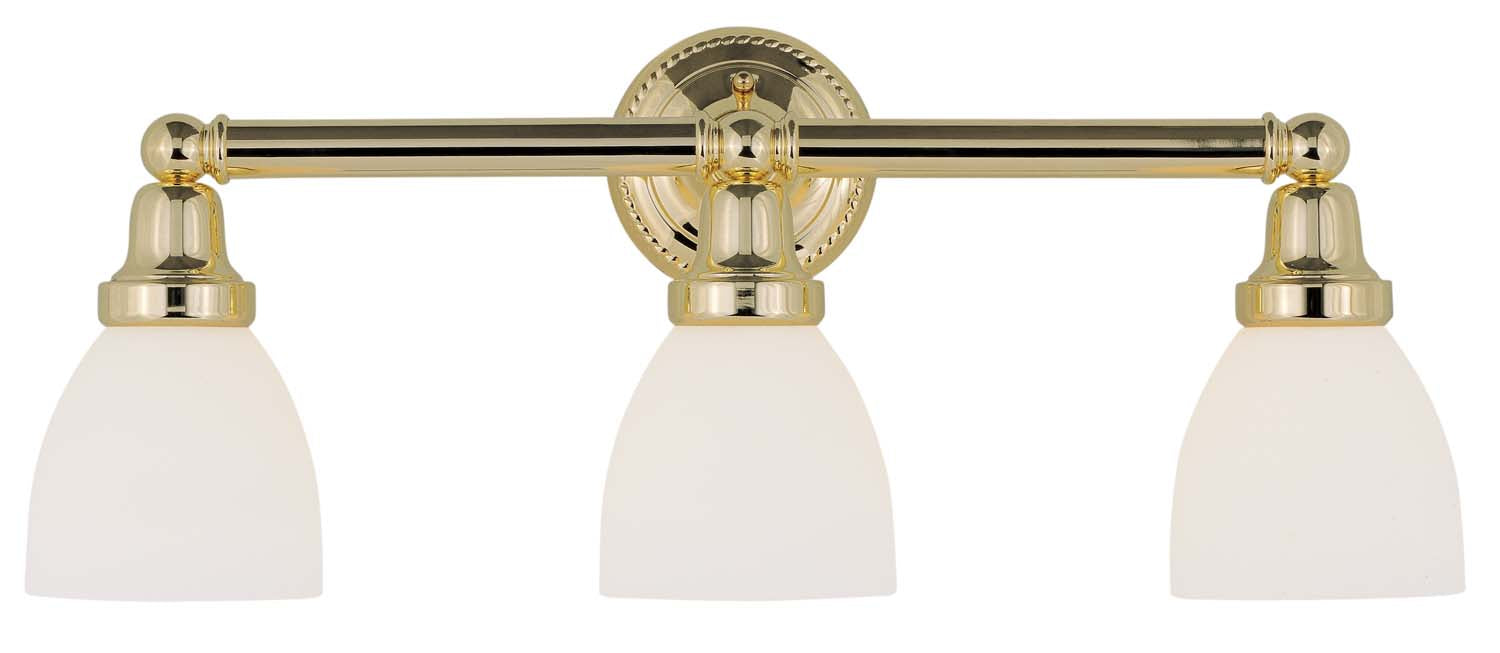Livex Lighting 1023-02 Three Light Bath Vanity, Polished Brass