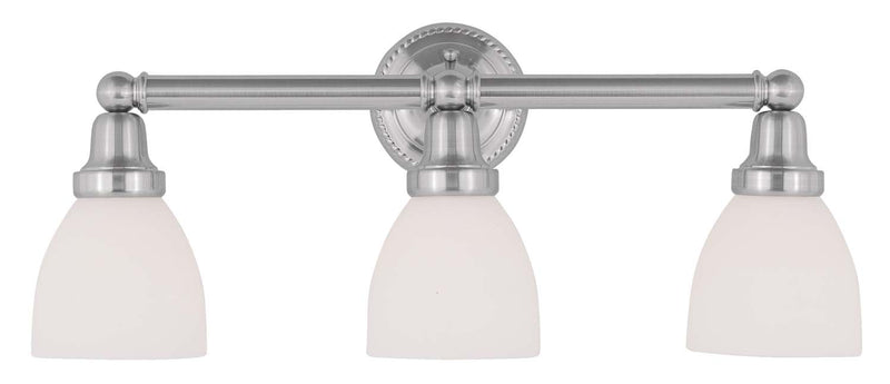 Livex Lighting 1023-91 Three Light Bath Vanity, Brushed Nickel