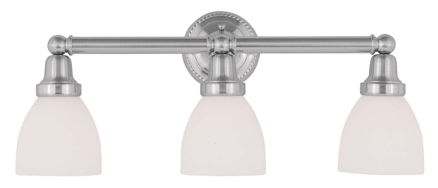 Livex Lighting 1023-91 Three Light Bath Vanity, Brushed Nickel