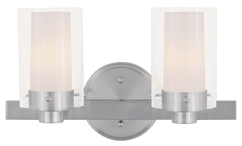Livex Lighting 1542-91 Two Light Bath Vanity, Brushed Nickel