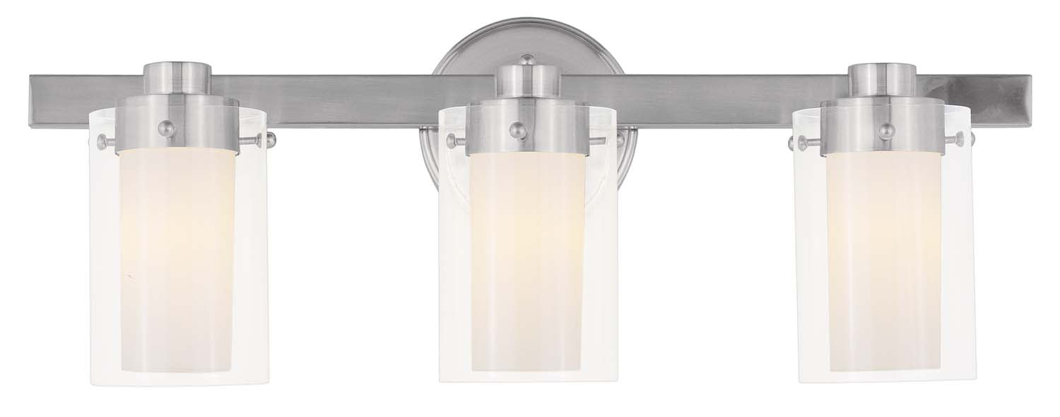 Livex Lighting 1543-91 Three Light Bath Vanity, Brushed Nickel