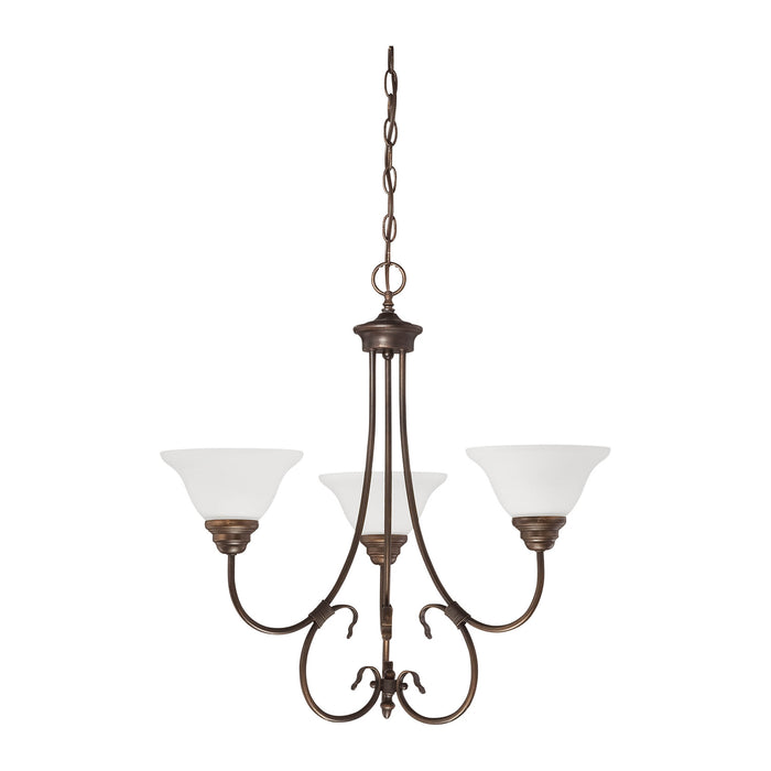 Millennium 1363-RBZ Three Light Chandelier, Rubbed Bronze