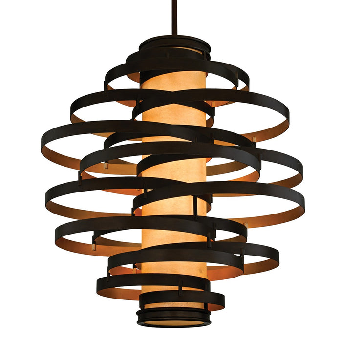 Corbett Lighting 113-76-BRL/GL Three Light Chandelier, Bronze And Gold Leaf