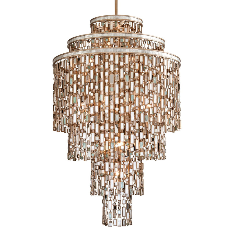 Corbett Lighting 142-719-CPL 19 Light Chandelier, Champagne Leaf