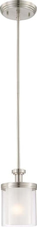 Nuvo Lighting 60-4648 One Light Mini Pendant, Brushed Nickel
