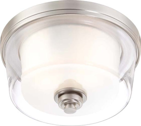 Nuvo Lighting 60-4651 Two Light Flush Mount, Brushed Nickel