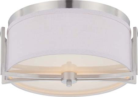 Nuvo Lighting 60-4761 Two Light Flush Mount, Brushed Nickel