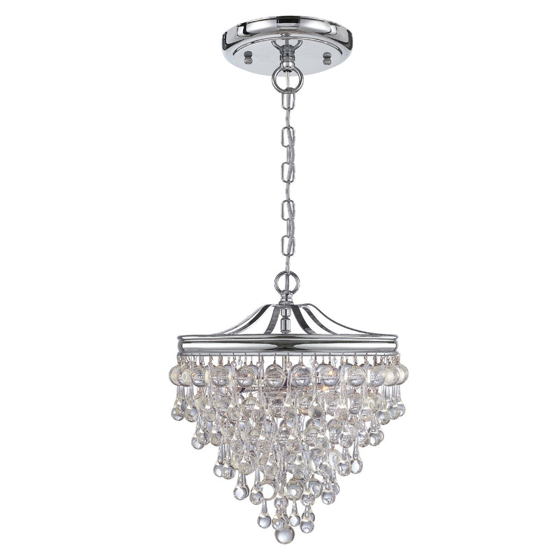Crystorama 130-CH Three Light Mini Chandelier, Polished Chrome