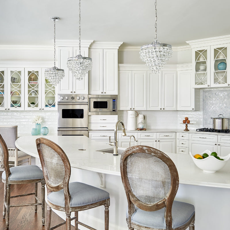 Crystorama 130-CH Three Light Mini Chandelier, Polished Chrome