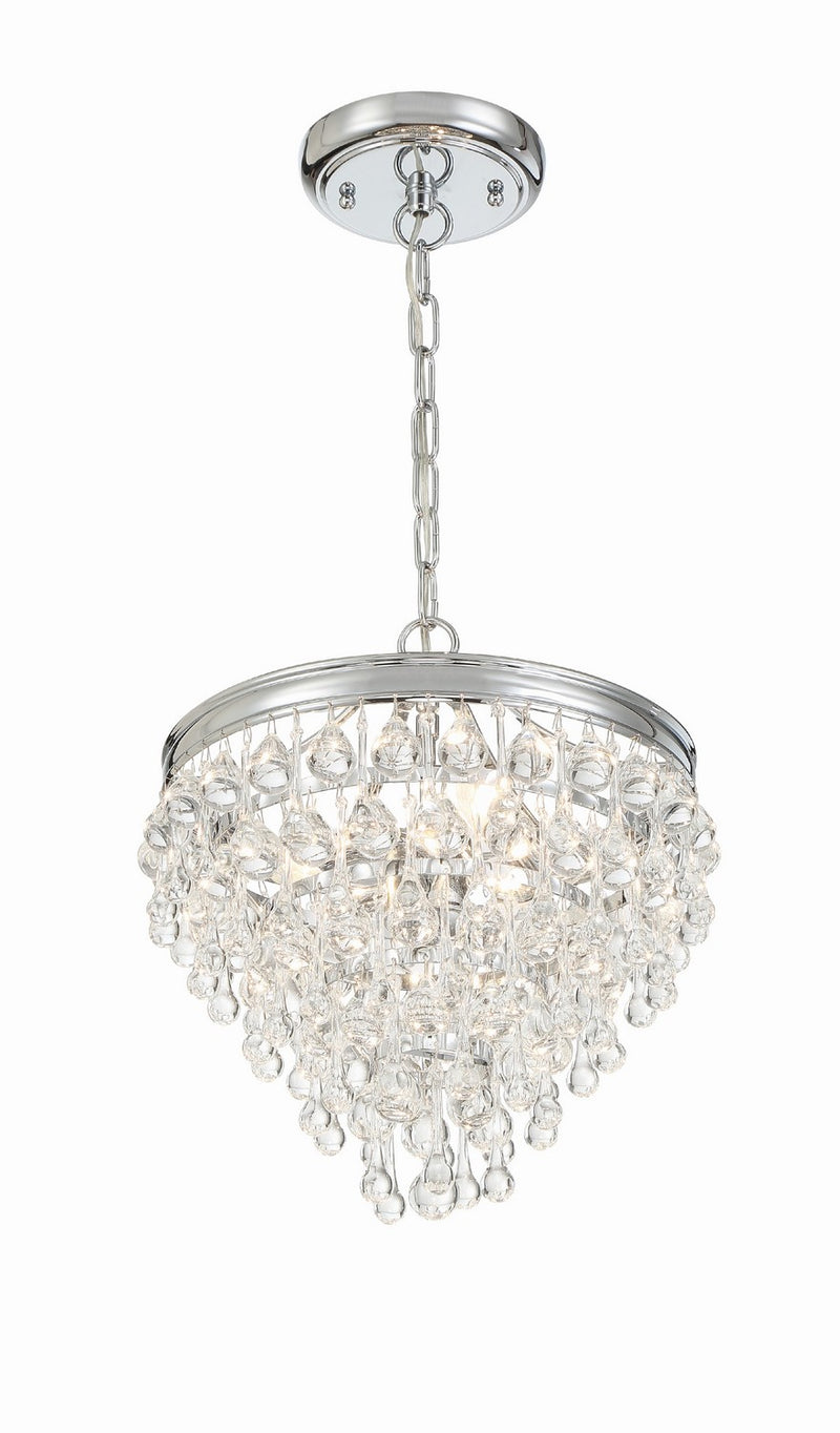 Crystorama 130-CH Three Light Mini Chandelier, Polished Chrome