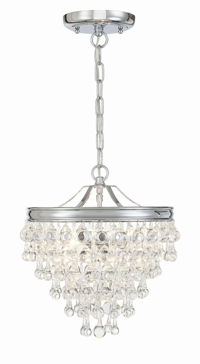 Crystorama 130-CH Three Light Mini Chandelier, Polished Chrome