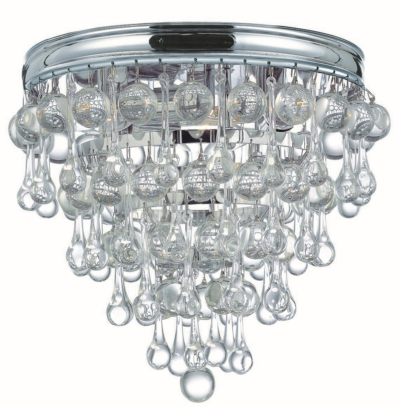 Crystorama 135-CH Three Light Flush Mount, Polished Chrome
