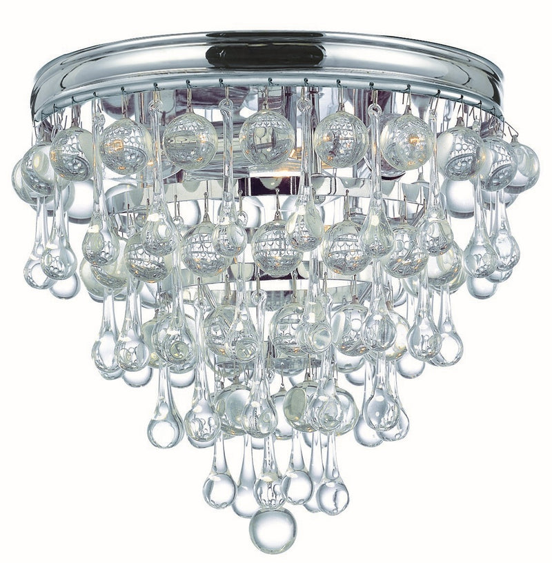 Crystorama 135-CH Three Light Flush Mount, Polished Chrome