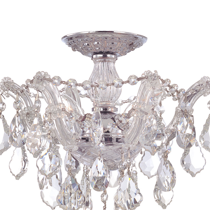 Crystorama 4430-CH-CL-MWP Three Light Semi Flush Mount, Polished Chrome