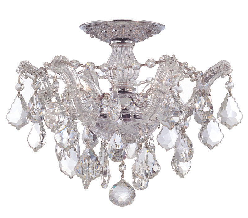 Crystorama 4430-CH-CL-MWP Three Light Semi Flush Mount, Polished Chrome