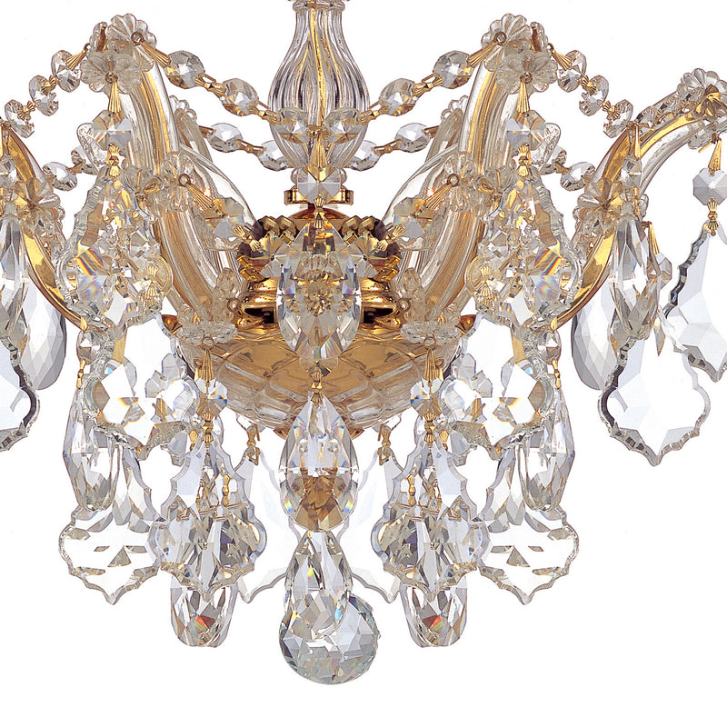 Crystorama 4430-GD-CL-MWP Three Light Semi Flush Mount, Gold