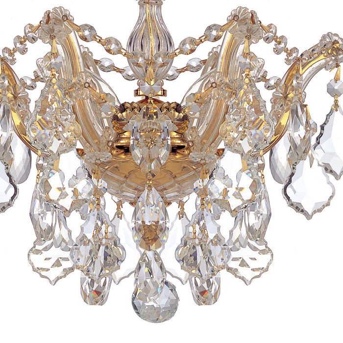 Crystorama 4430-GD-CL-MWP Three Light Semi Flush Mount, Gold