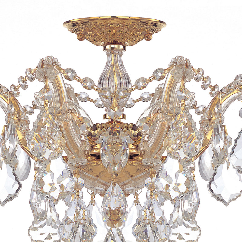 Crystorama 4430-GD-CL-MWP Three Light Semi Flush Mount, Gold