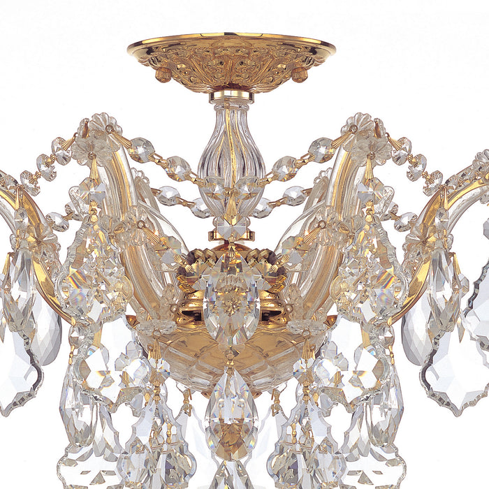 Crystorama 4430-GD-CL-MWP Three Light Semi Flush Mount, Gold