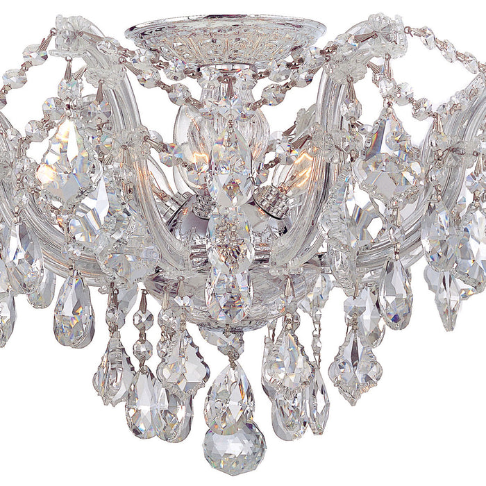 Crystorama 4437-CH-CL-MWP Five Light Semi Flush Mount, Polished Chrome