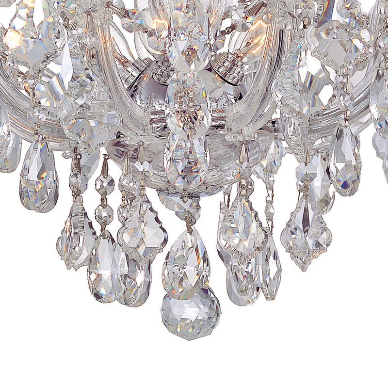 Crystorama 4437-CH-CL-MWP Five Light Semi Flush Mount, Polished Chrome