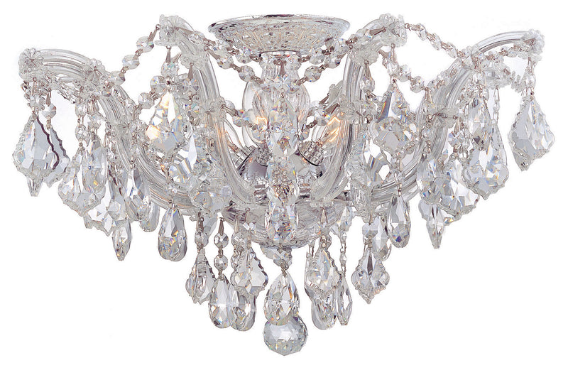 Crystorama 4437-CH-CL-MWP Five Light Semi Flush Mount, Polished Chrome