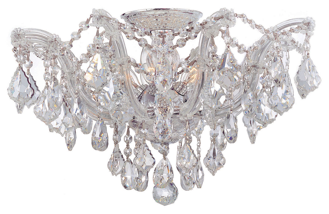 Crystorama 4437-CH-CL-MWP Five Light Semi Flush Mount, Polished Chrome