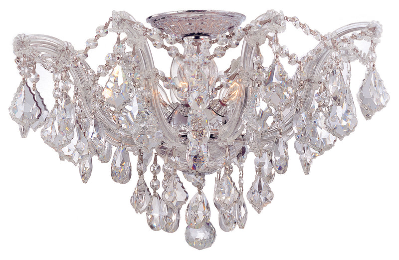 Crystorama 4437-CH-CL-S Five Light Semi Flush Mount, Polished Chrome