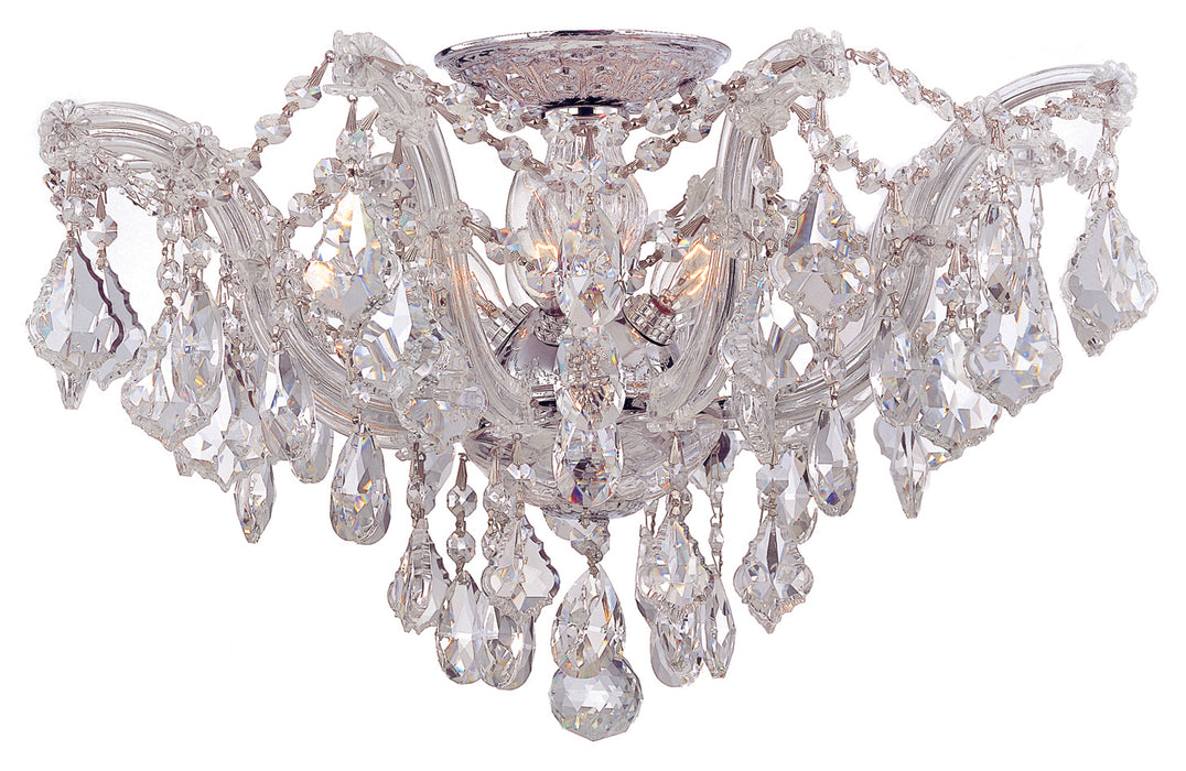 Crystorama 4437-CH-CL-S Five Light Semi Flush Mount, Polished Chrome