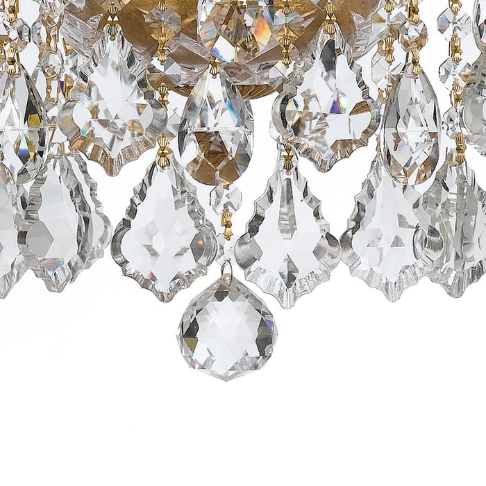 Crystorama 4437-GD-CL-MWP Five Light Semi Flush Mount, Gold