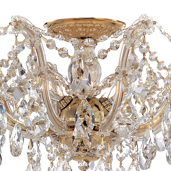 Crystorama 4437-GD-CL-MWP Five Light Semi Flush Mount, Gold