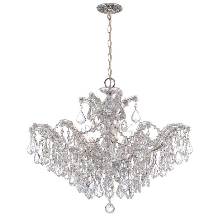 Crystorama 4439-CH-CL-MWP Six Light Chandelier, Polished Chrome