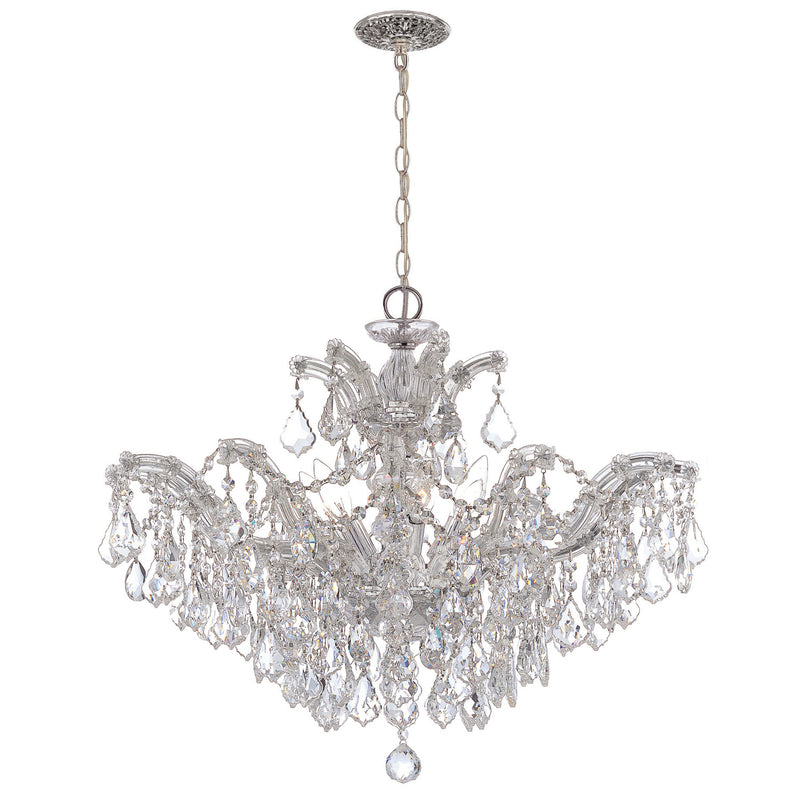 Crystorama 4439-CH-CL-S Six Light Chandelier, Polished Chrome