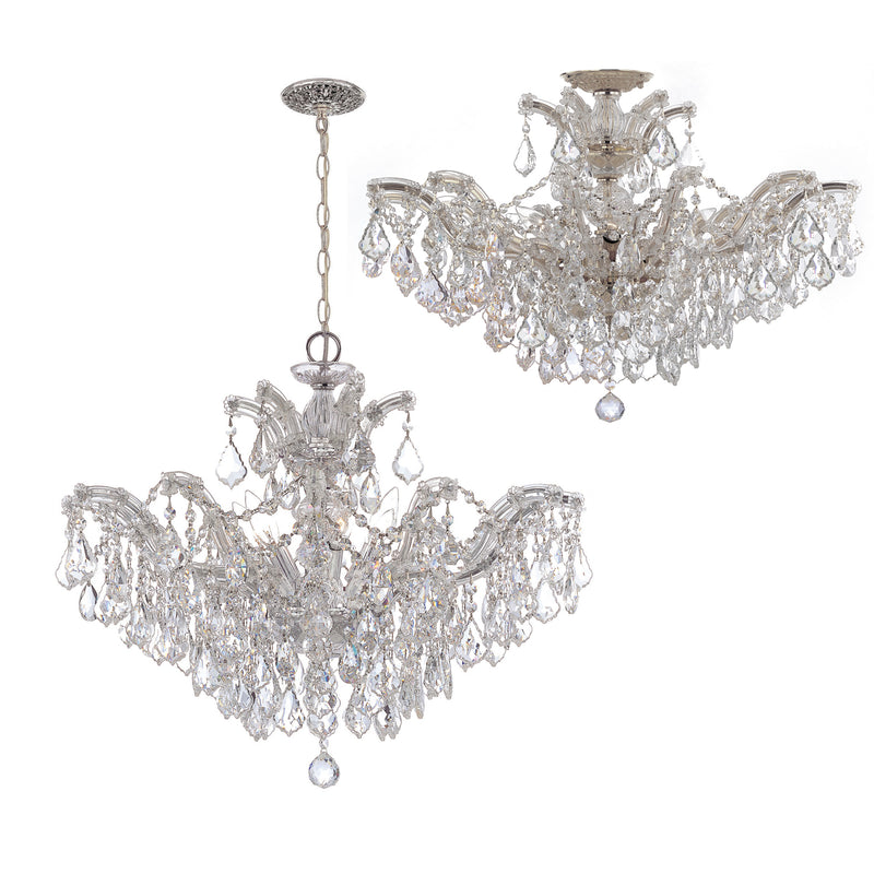 Crystorama 4439-CH-CL-S Six Light Chandelier, Polished Chrome
