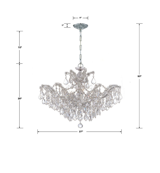 Crystorama 4439-CH-CL-S Six Light Chandelier, Polished Chrome