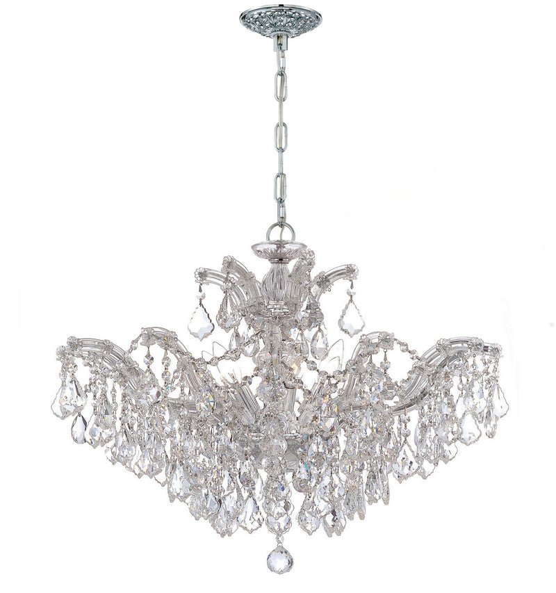 Crystorama 4439-CH-CL-S Six Light Chandelier, Polished Chrome
